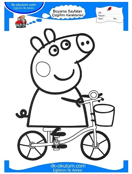 Çocuklar İçin Peppa Pig Boyama Sayfaları 